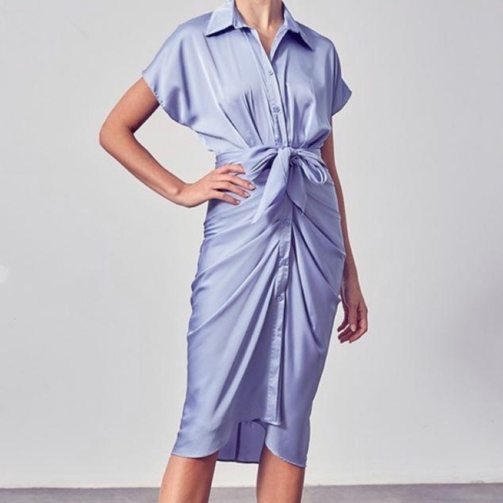 NWT DO + BE Satin Shirt Dress